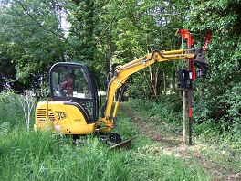 Mini digger and post knocker